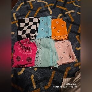 6 Colorful Bandanas Bundle